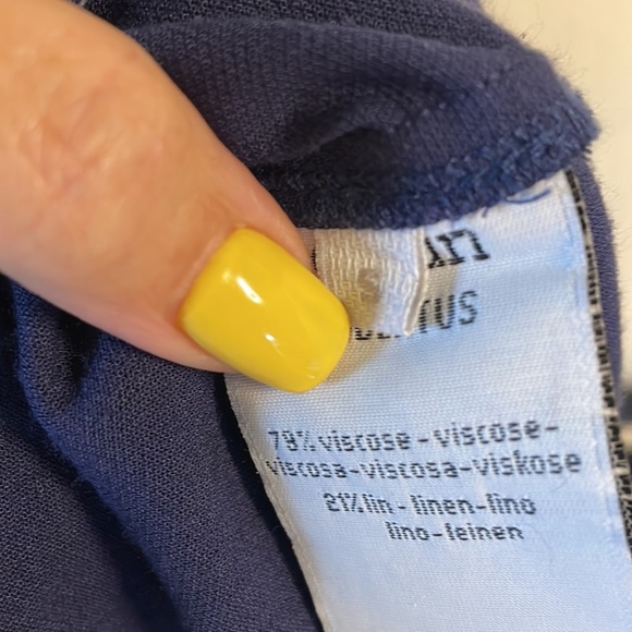 SESSUN hubertus shift dress linen rayon front pockets short sleeves blue size S - Picture 8 of 11